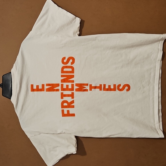 FashionNovaMen white short sleeve graphic tee 'Fake Friends Real Enemies' Med. - Picture 4 of 7